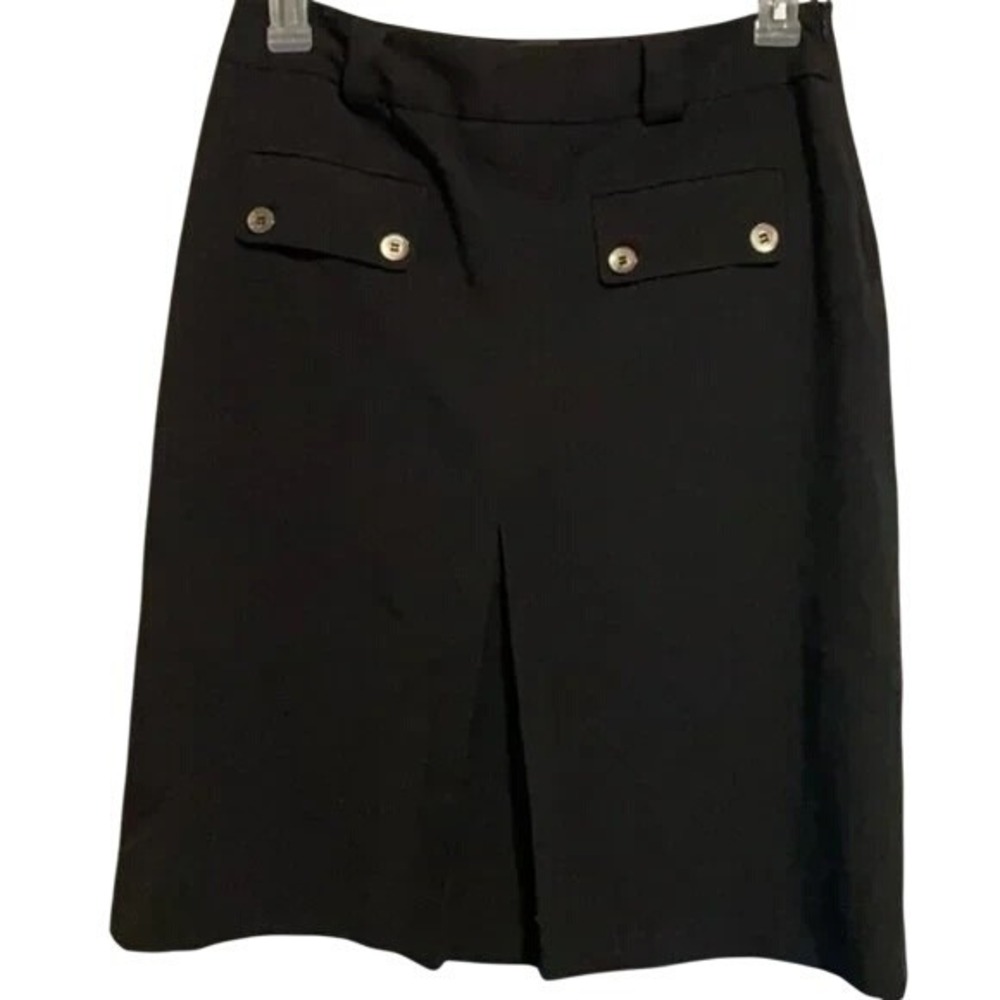 Intriguing Threads Skirt Faux Pockets Black Academia Professional Office Size‎ 8